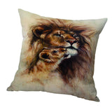 Animal Pattern Pillowcase Cushion Cover for Sofa Car Lion 50x50cm