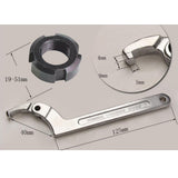 Max Chrome Vanadium Adjustable Spanner Hook Wrench Tool 32-76mm Square Head