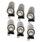 Max LED Modern Exterior Wall Light Dual Head Wall Lamp Fixture Outdoor 3W 3000K