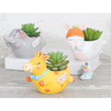 Max Resin Flowerpot Cartoon Succulent Plant Flowerpot Home Table Decor Giraffe