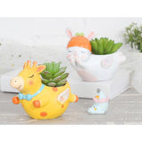 Max Resin Flowerpot Cartoon Succulent Plant Flowerpot Home Table Decor Giraffe