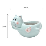 Max Resin Flowerpot Cartoon Succulent Plant Flowerpot Home Table Decor Hippo
