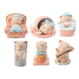 Max Miniature Pig Model Statue Fairy Garden Decor Toy Acting cute Guitar pig