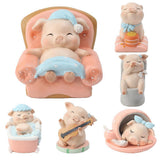 Max Miniature Pig Model Statue Fairy Garden Decor Toy Acting cute Guitar pig