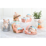Max Miniature Pig Model Statue Fairy Garden Decor Toy Acting cute Guitar pig