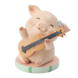 Max Miniature Pig Model Statue Fairy Garden Decor Toy Acting cute Guitar pig