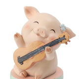 Max Miniature Pig Model Statue Fairy Garden Decor Toy Acting cute Guitar pig