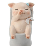Max Miniature Pig Model Statue Fairy Garden Decor Toy Acting cute Toilet of pig