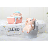 Max Miniature Pig Model Statue Fairy Garden Decor Toy Acting cute Toilet of pig