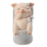 Max Miniature Pig Model Statue Fairy Garden Decor Toy Acting cute Toilet of pig