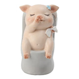 Max Miniature Pig Model Statue Fairy Garden Decor Toy Acting cute Toilet of pig