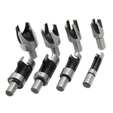 Max 8Pcs/set Carpentry Wood Plug Cutter Straight and Tapered Claw Type Drill Bit