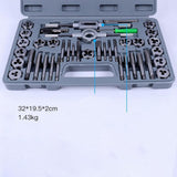 Max 40pcs M3-M12 Tap and Die Set Metric Tapered Plug Hand Tapping Screw Thread