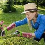 Max Long Gardening Gloves Oxford Clot/Cotton Cut Resistant Gloves Pink