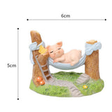 Max Miniature Animals Model Statue Fairy Garden Decor Toy Acting Cute Pig