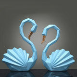 Max Maxb Geometric Swan Ornaments Living Room Bedroom Wine Cabinet Decorations Blue