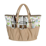 Max Canvas Cactus Printed Gardening Tool Organizer Tote Bag with Multi-Pockets