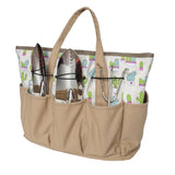 Max Canvas Cactus Printed Gardening Tool Organizer Tote Bag with Multi-Pockets