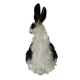 Max Resin Rabbit Statue Bunny Garden Sculpture Lawn Yard Art Decor Black White