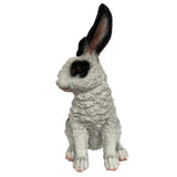 Max Resin Rabbit Statue Bunny Garden Sculpture Lawn Yard Art Decor Black White