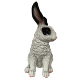 Max Resin Rabbit Statue Bunny Garden Sculpture Lawn Yard Art Decor Black White