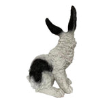 Max Resin Rabbit Statue Bunny Garden Sculpture Lawn Yard Art Decor Black White