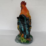 Max Resin Rooster Figurine Garden Yard Ornament Farm Animal Decor Red Brown