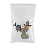 Max Resin Rooster Figurine Garden Yard Ornament Farm Animal Decor Red Brown