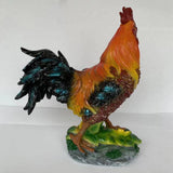 Max Resin Rooster Figurine Garden Yard Ornament Farm Animal Decor Red Brown