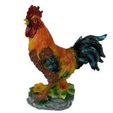 Max Resin Rooster Figurine Garden Yard Ornament Farm Animal Decor Red Brown