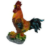 Max Resin Rooster Figurine Garden Yard Ornament Farm Animal Decor Red Brown