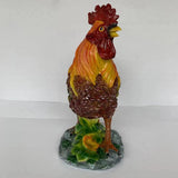 Max Resin Rooster Figurine Garden Yard Ornament Farm Animal Decor Red Brown
