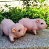 Max Resin Garden Pig Outdoor Animal Statue Lawn Decoration Pink Sitting Pig