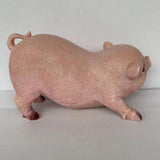 Max Resin Garden Pig Outdoor Animal Statue Lawn Decoration Pink Sitting Pig