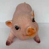 Max Resin Garden Pig Outdoor Animal Statue Lawn Decoration Pink Sitting Pig