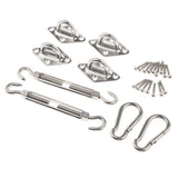 Max Quadrilateral Sun Shade Sail Stainless Steel Hardware Installation Kit 8mm