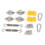 Max Quadrilateral Sun Shade Sail Stainless Steel Hardware Installation Kit 5mm