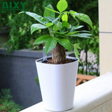 Max Self Watering Traditional Round Planter Pot  White