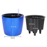 Max Self Watering Traditional Round Planter Pot  Blue
