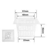 Max 10Pcs Mesh Pot Net Cup Basket Hydroponic Plant Grow Square 57x37x35mm