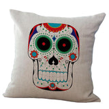 Max Linen Skull Pillow Cushion Cover Pillowslip Throw Pillow Case 43x43cm J