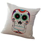 Max Linen Skull Pillow Cushion Cover Pillowslip Throw Pillow Case 43x43cm J