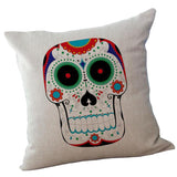 Max Linen Skull Pillow Cushion Cover Pillowslip Throw Pillow Case 43x43cm J