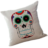 Max Linen Skull Pillow Cushion Cover Pillowslip Throw Pillow Case 43x43cm J