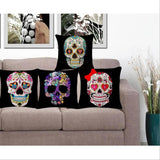 Max Linen Skull Pillow Cushion Cover Pillowslip Throw Pillow Case 43x43cm J