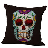 Max Linen Skull Pillow Cushion Cover Pillowslip Throw Pillow Case 43x43cm O