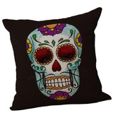 Max Linen Skull Pillow Cushion Cover Pillowslip Throw Pillow Case 43x43cm O