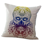 Max Linen Skull Pillow Cushion Cover Pillowslip Throw Pillow Case 43x43cm P