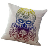 Max Linen Skull Pillow Cushion Cover Pillowslip Throw Pillow Case 43x43cm P