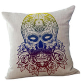 Max Linen Skull Pillow Cushion Cover Pillowslip Throw Pillow Case 43x43cm P